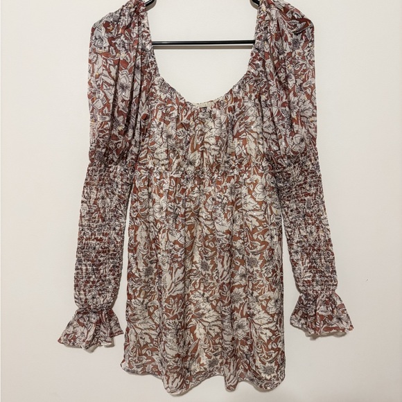 House of Harlow 1960 Dresses & Skirts - NWOT REVOLVE Coastal Cowgirl Brock Mini Dress in Brown & Ivory Floral